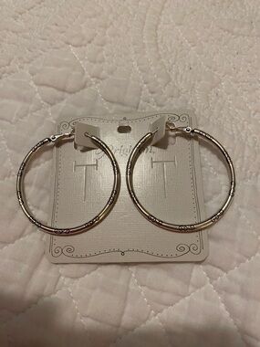 Brighton Gold-Tone Slim Hoop Earrings with Decorative Accents